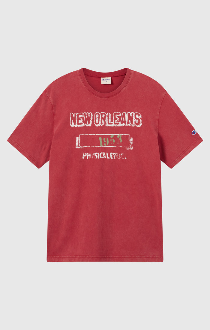 Men’s Heavyweight Cotton T-shirt with Reverse Weave Print