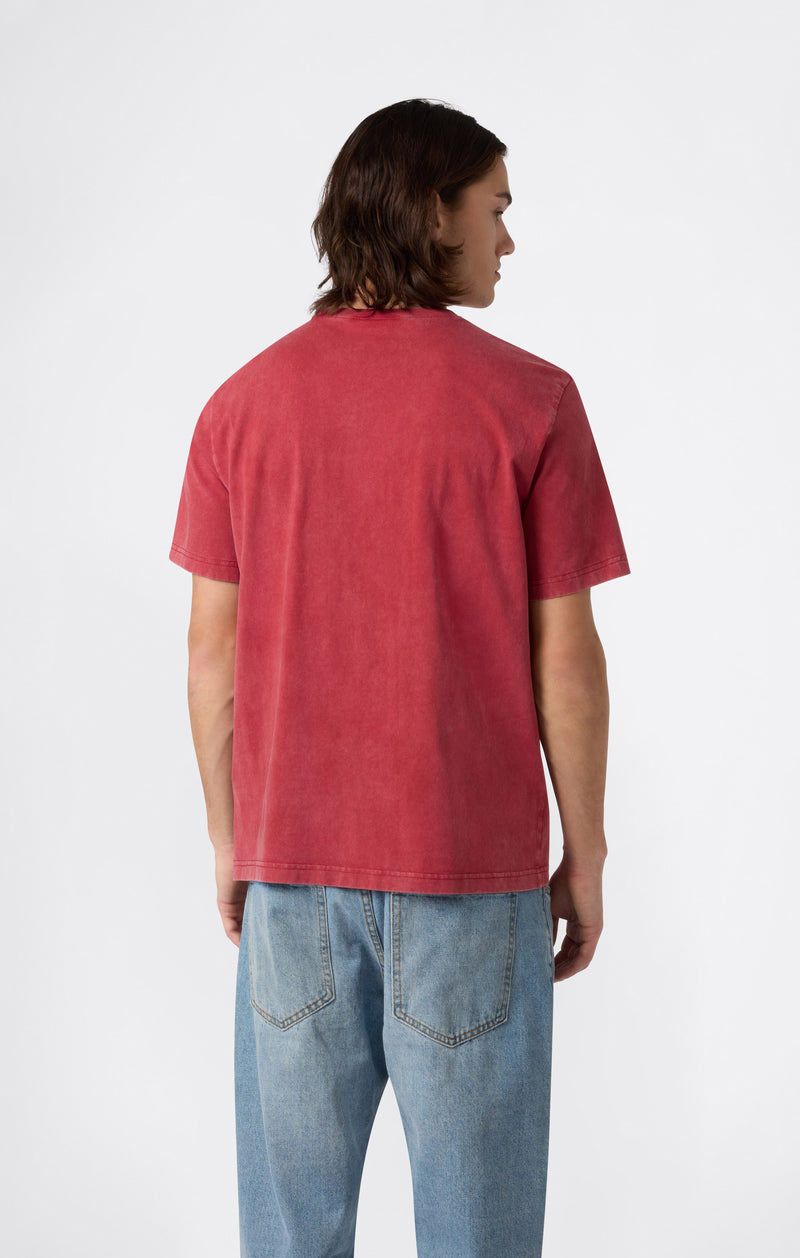 T-shirt Homme en Coton Épais avec Imprimé Reverse Weave