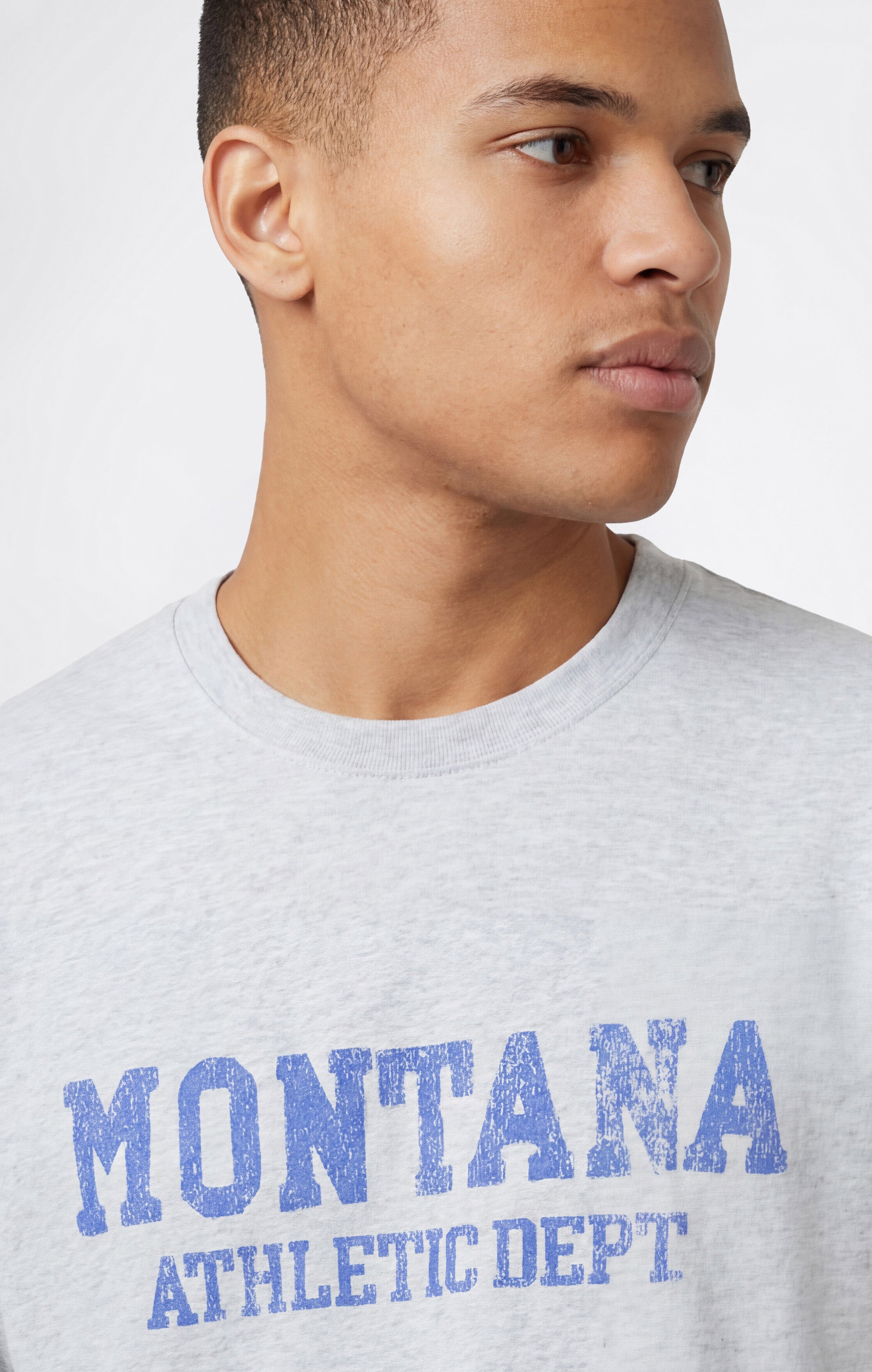 T-shirt Homme en Coton Épais avec Imprimé Reverse Weave