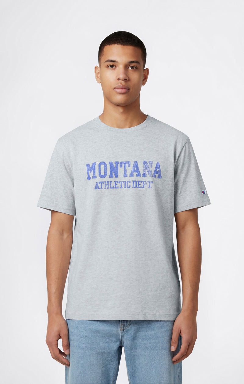 T-shirt Homme en Coton Épais avec Imprimé Reverse Weave