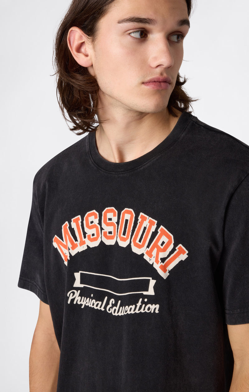 Camiseta de Hombre de Algodón Pesado con Estampado Reverse Weave