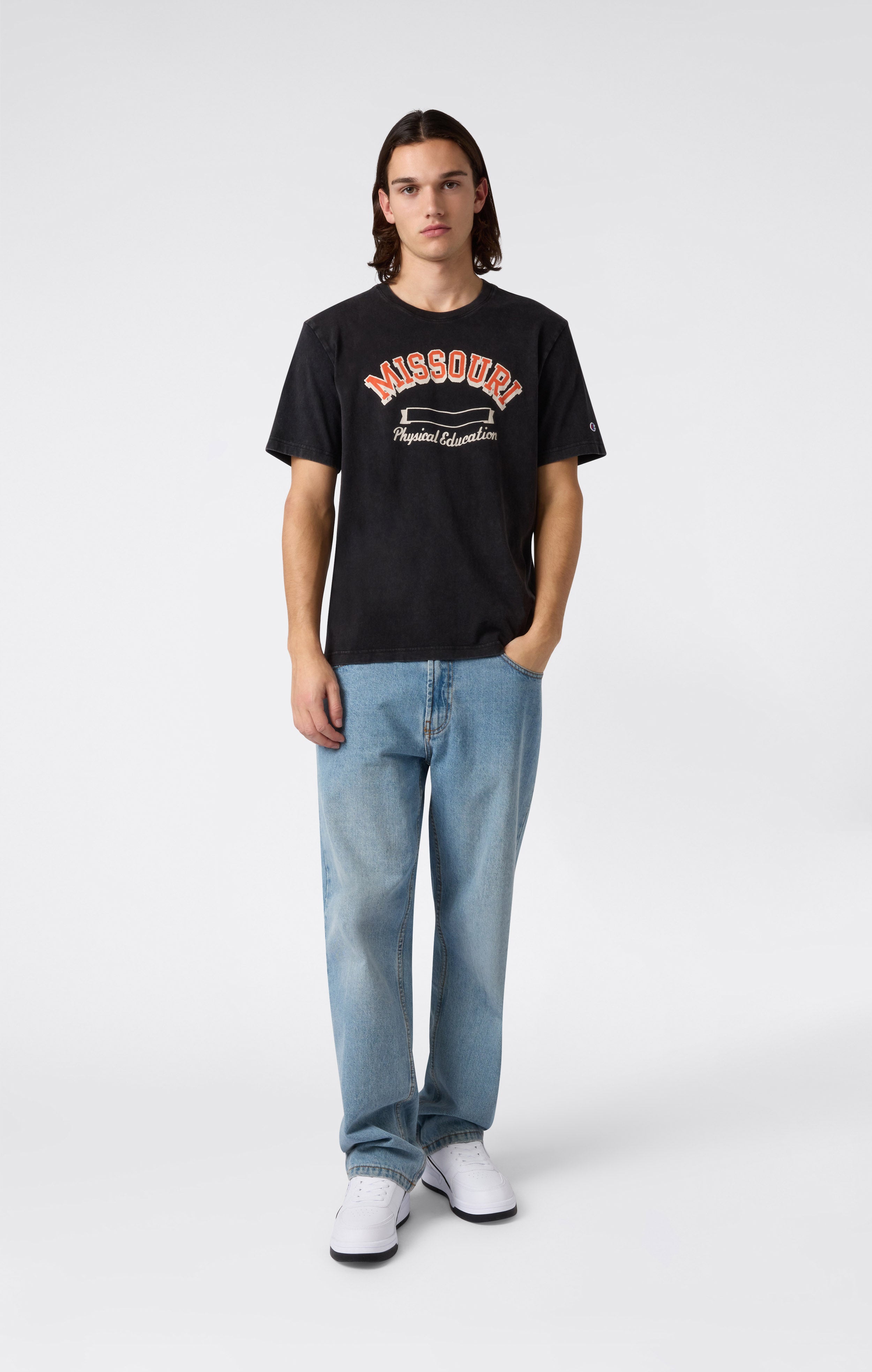 Camiseta de Hombre de Algodón Pesado con Estampado Reverse Weave