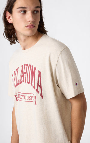 T-shirt Homme en Coton Épais avec Imprimé Reverse Weave