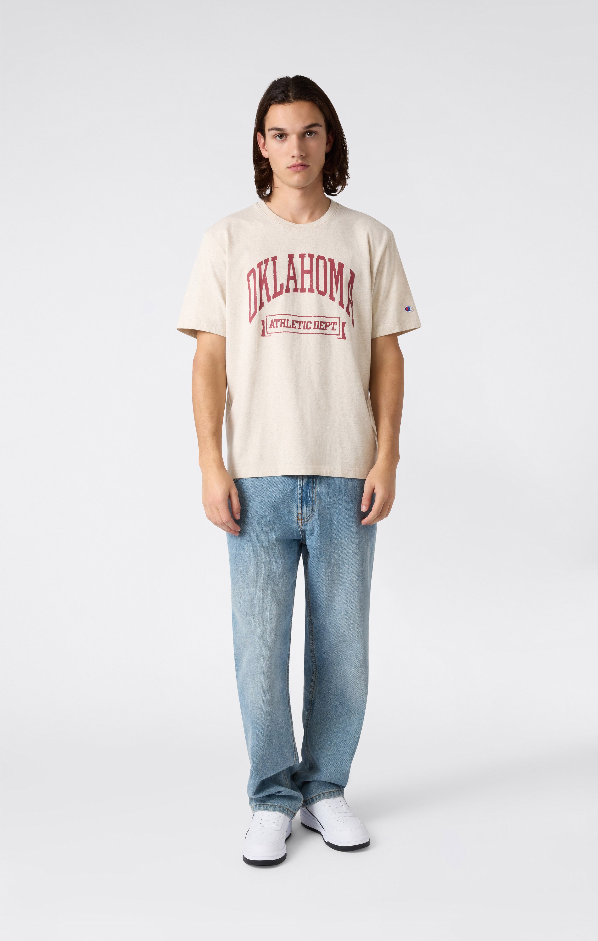 Men’s Heavy Cotton T-Shirt with Reverse Weave Print