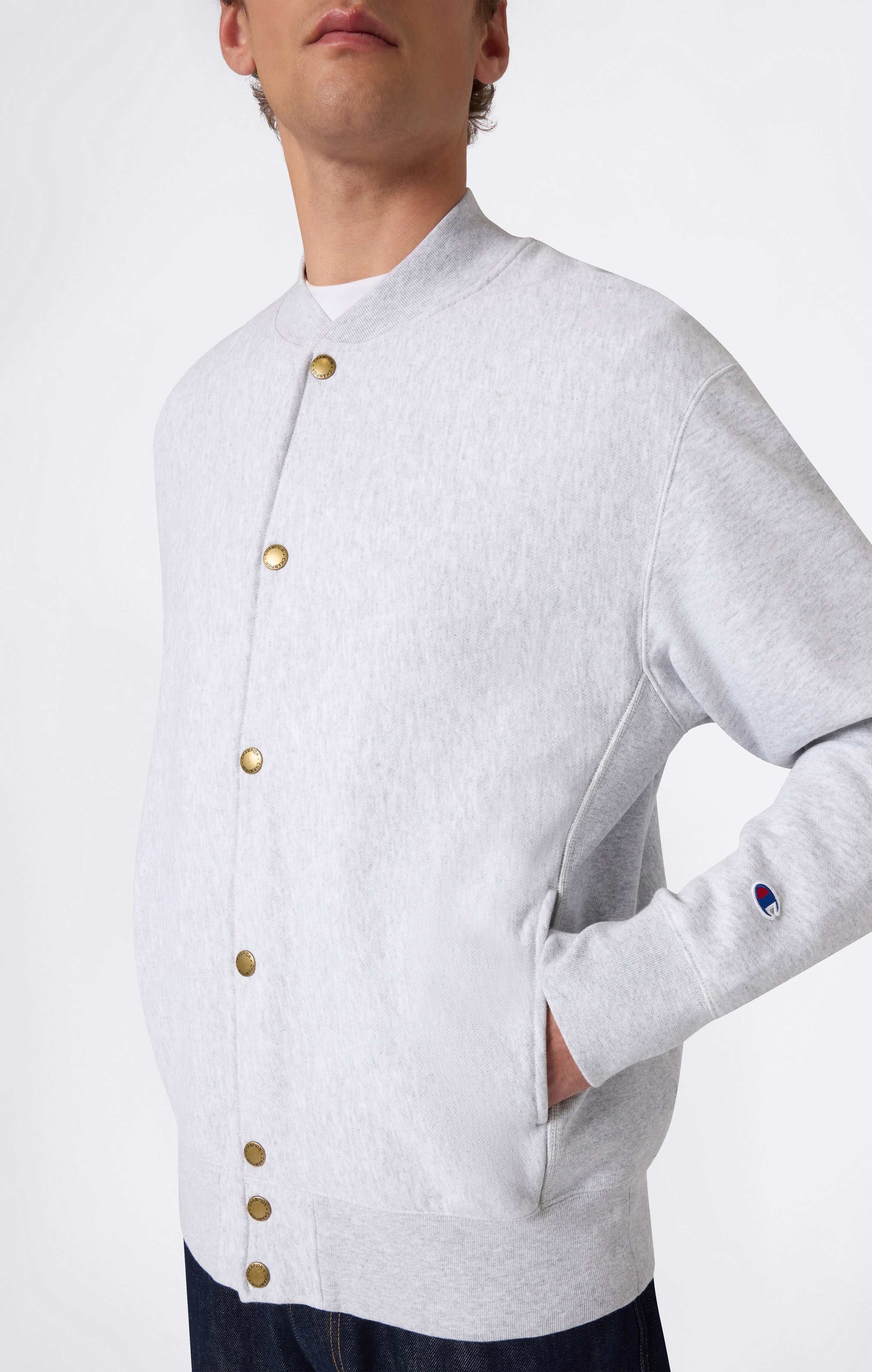 Men’s Lightweight Reverse Weave Bomber Sweatshirt