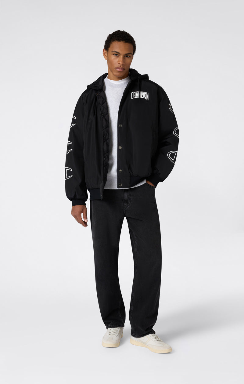 Chaqueta bomber con capucha para hombre