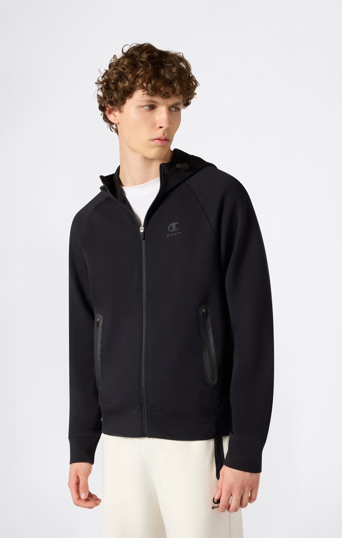Felpa con Cappuccio Full Zip C-Tech Da Uomo