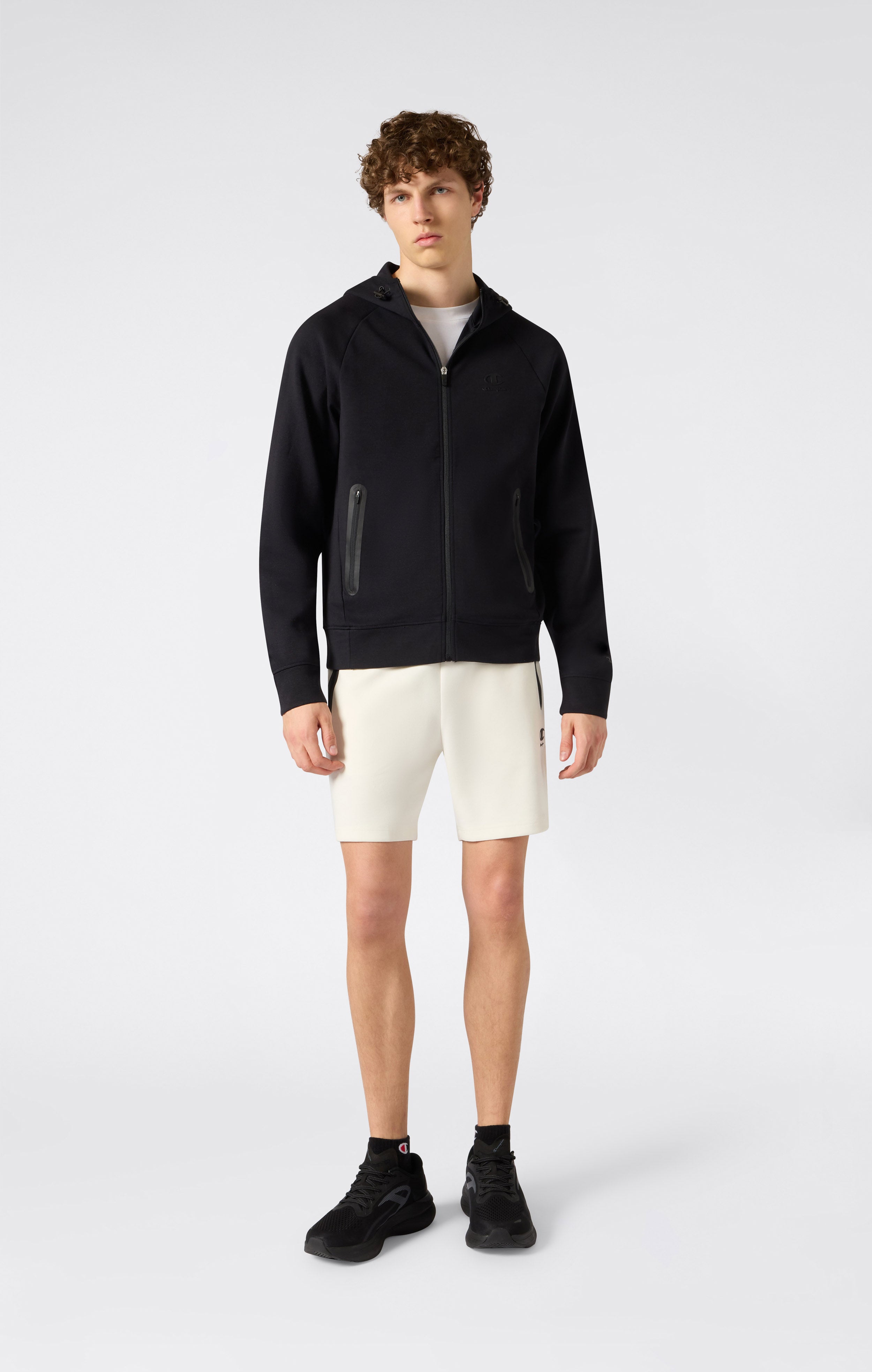Felpa con Cappuccio Full Zip C-Tech Da Uomo