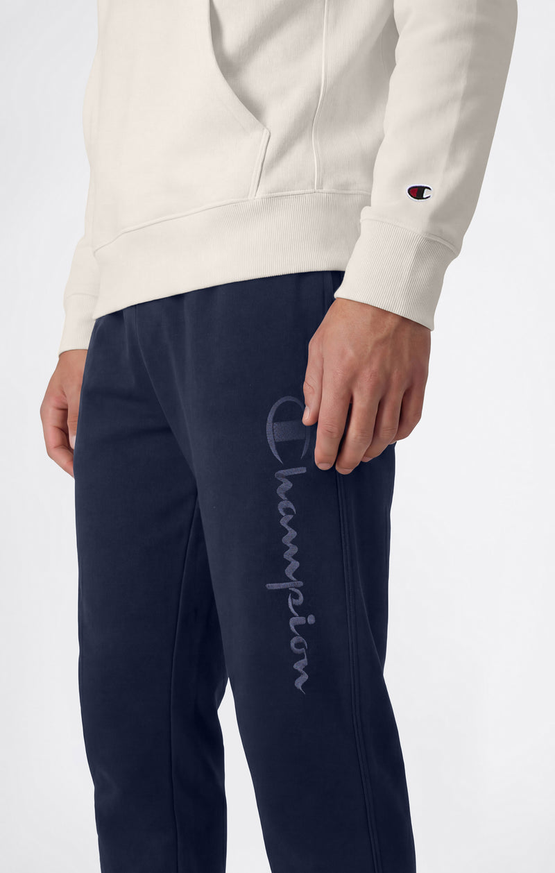 Men’s Lightweight Pants with Elastic Cuffs and Tonal Maxi Embroidered Logo Icons