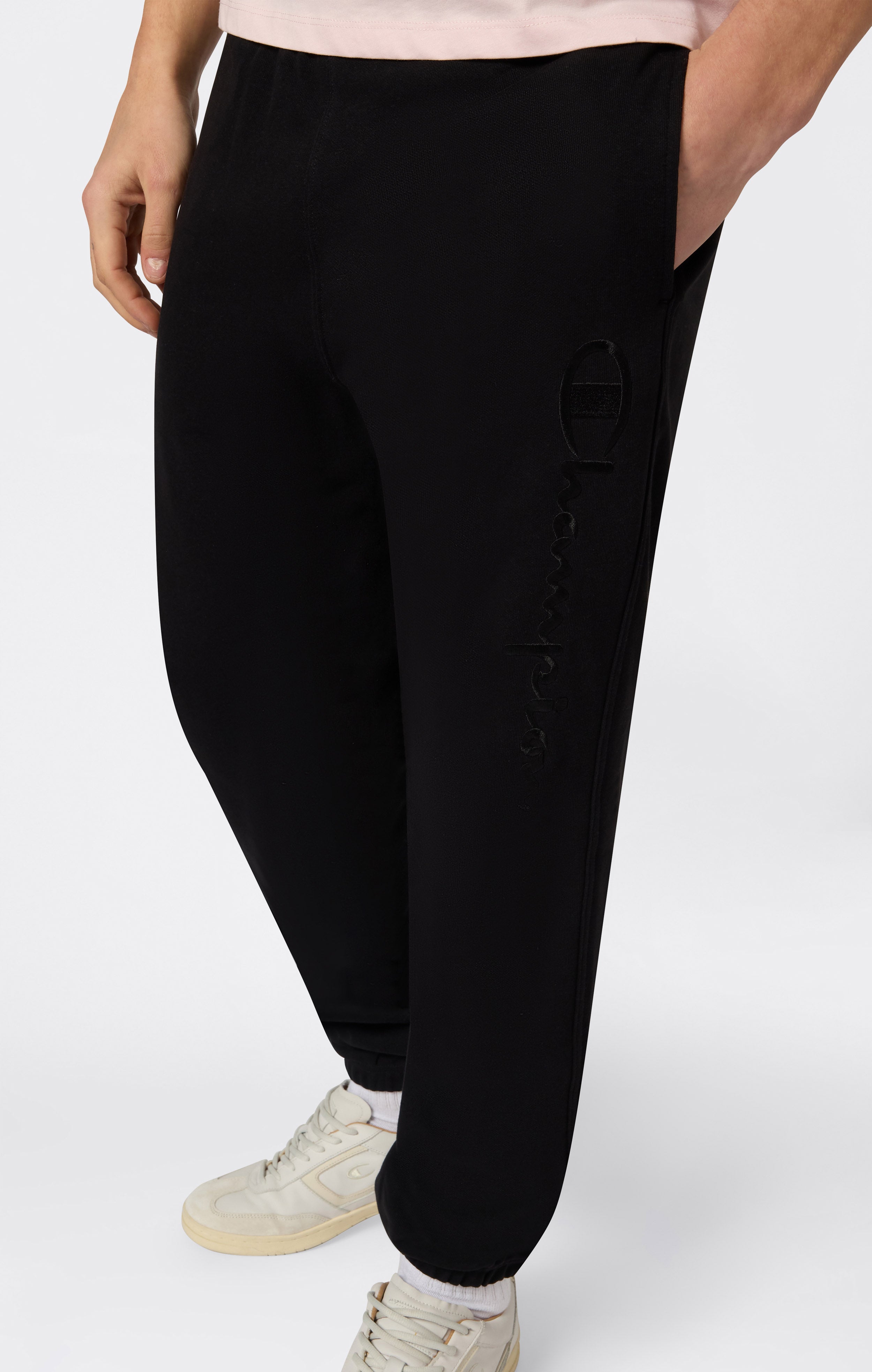 Herren Leichte Hose mit elastischem Beinabschluss und tonal gesticktem Maxi-Logo Icons