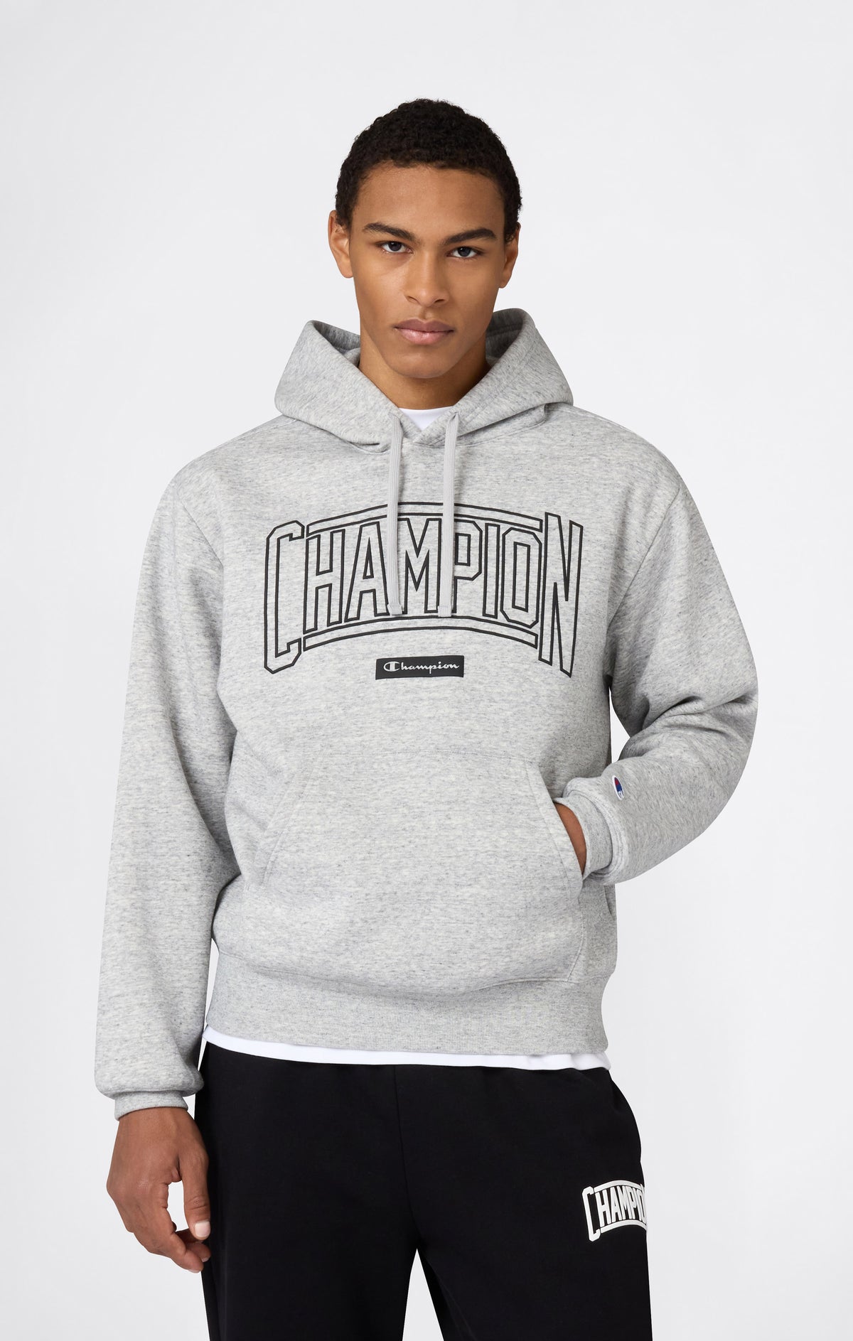 Men’s Hooded Sweatshirt With Brushed Interior And Puff Print Logo