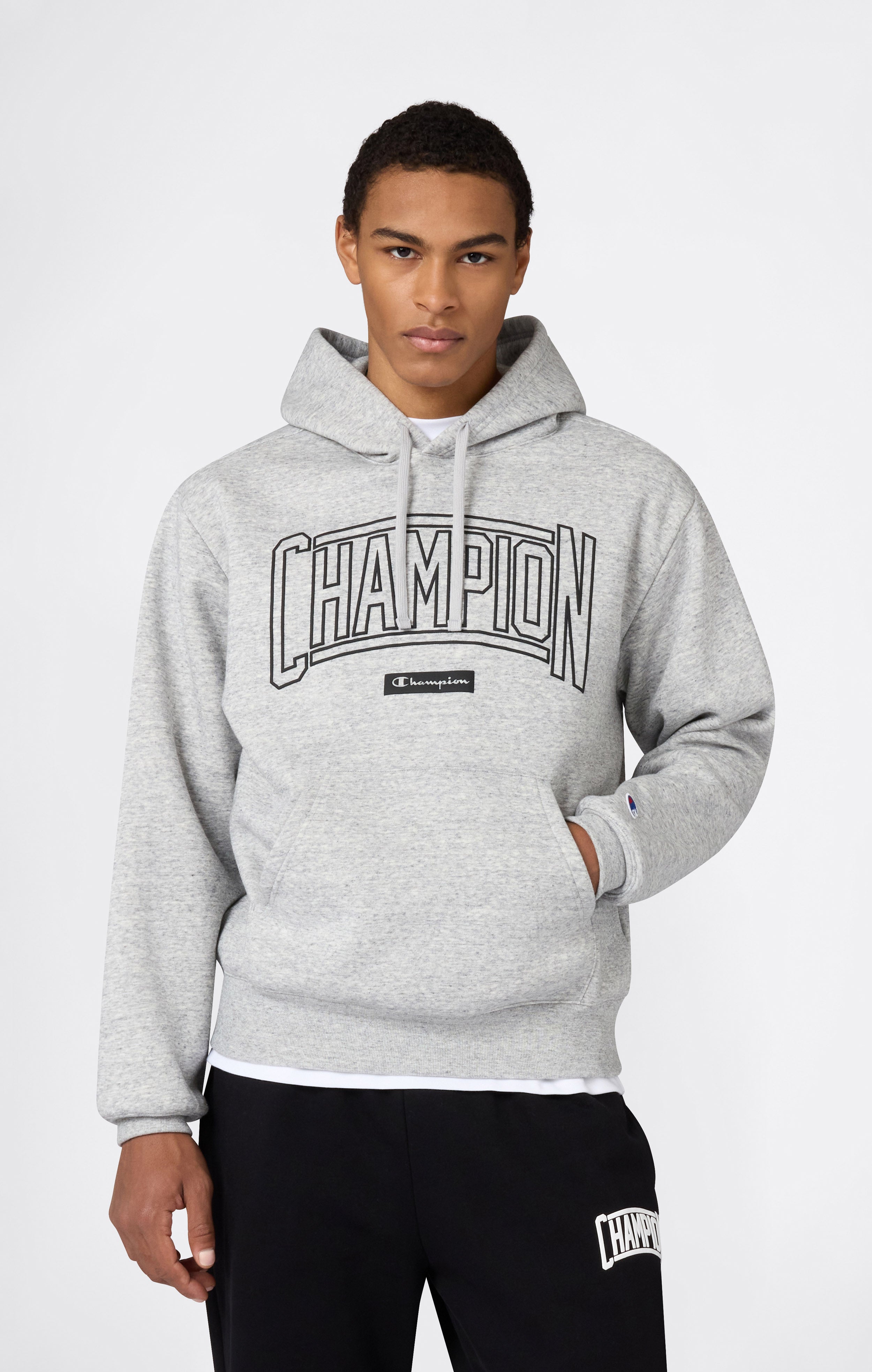 Men’s Hooded Sweatshirt With Brushed Interior And Puff Print Logo