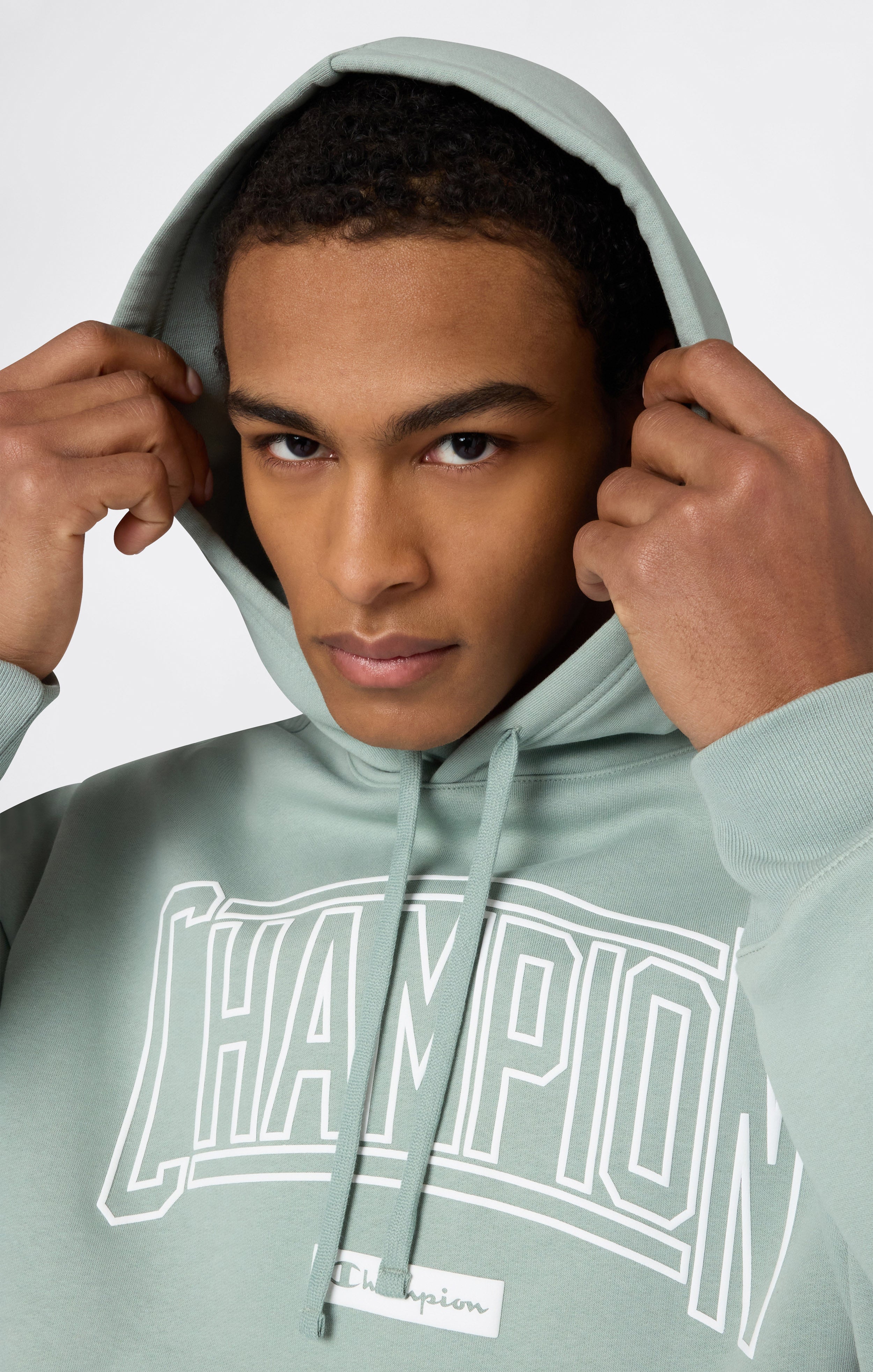 Men’s Hooded Sweatshirt With Brushed Interior And Puff Print Logo