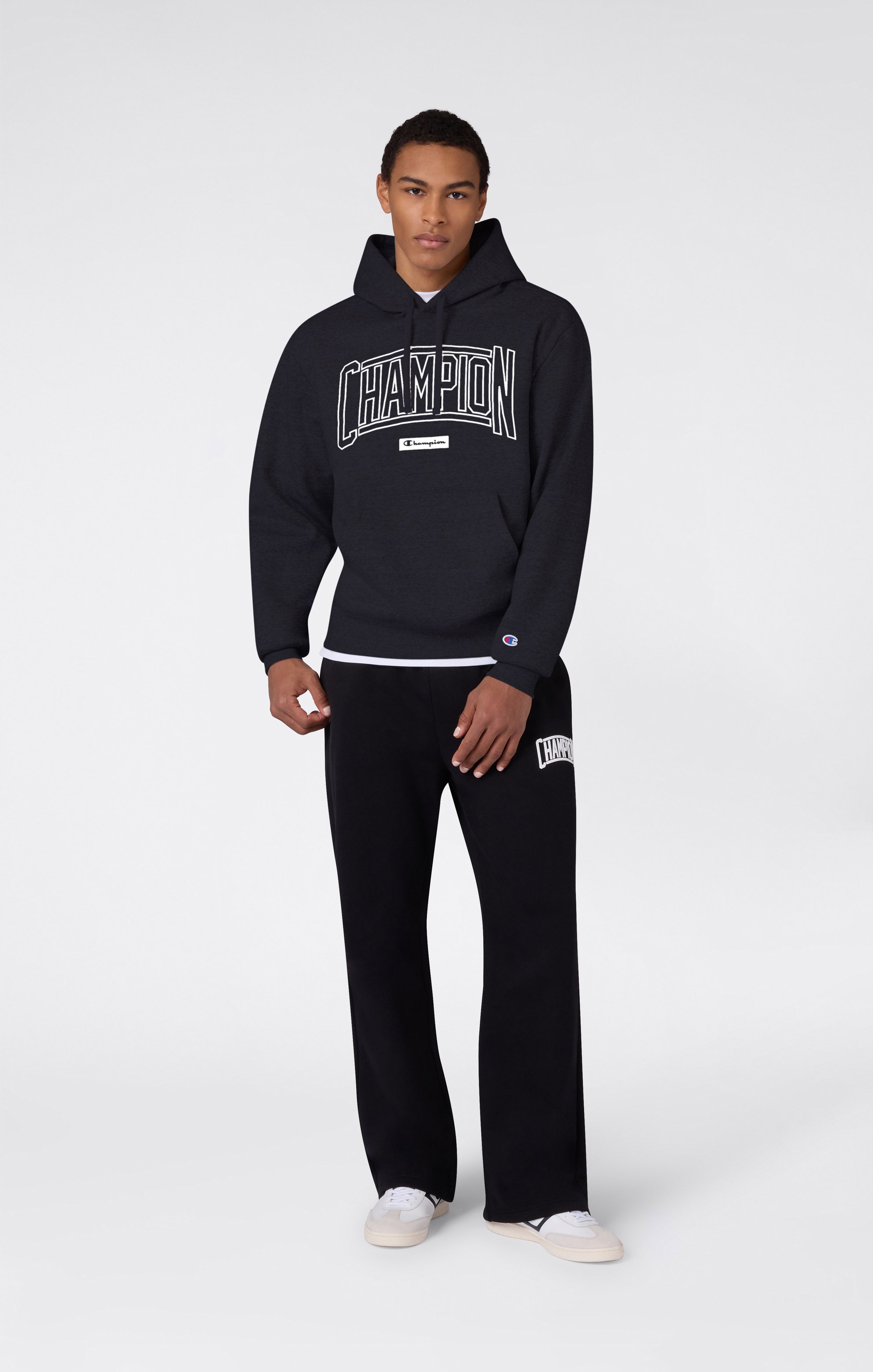 Men’s Hooded Sweatshirt With Brushed Interior And Puff Print Logo