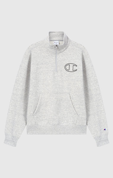 Sweat À Col Zippé Avec Intérieur Gratté Et Logo Puff Print Pour Homme