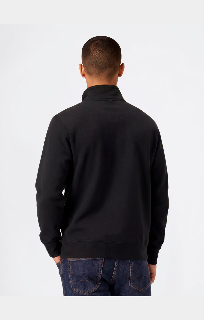 Felpa Con Mezza Zip con Interno Felpato e Logo Puff Print Da Uomo