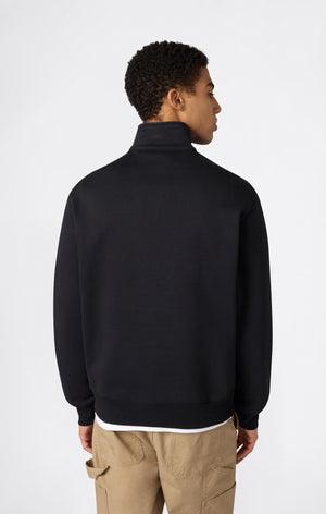 Men’s Half Zip Sweatshirt With Brushed Interior And Puff Print Logo