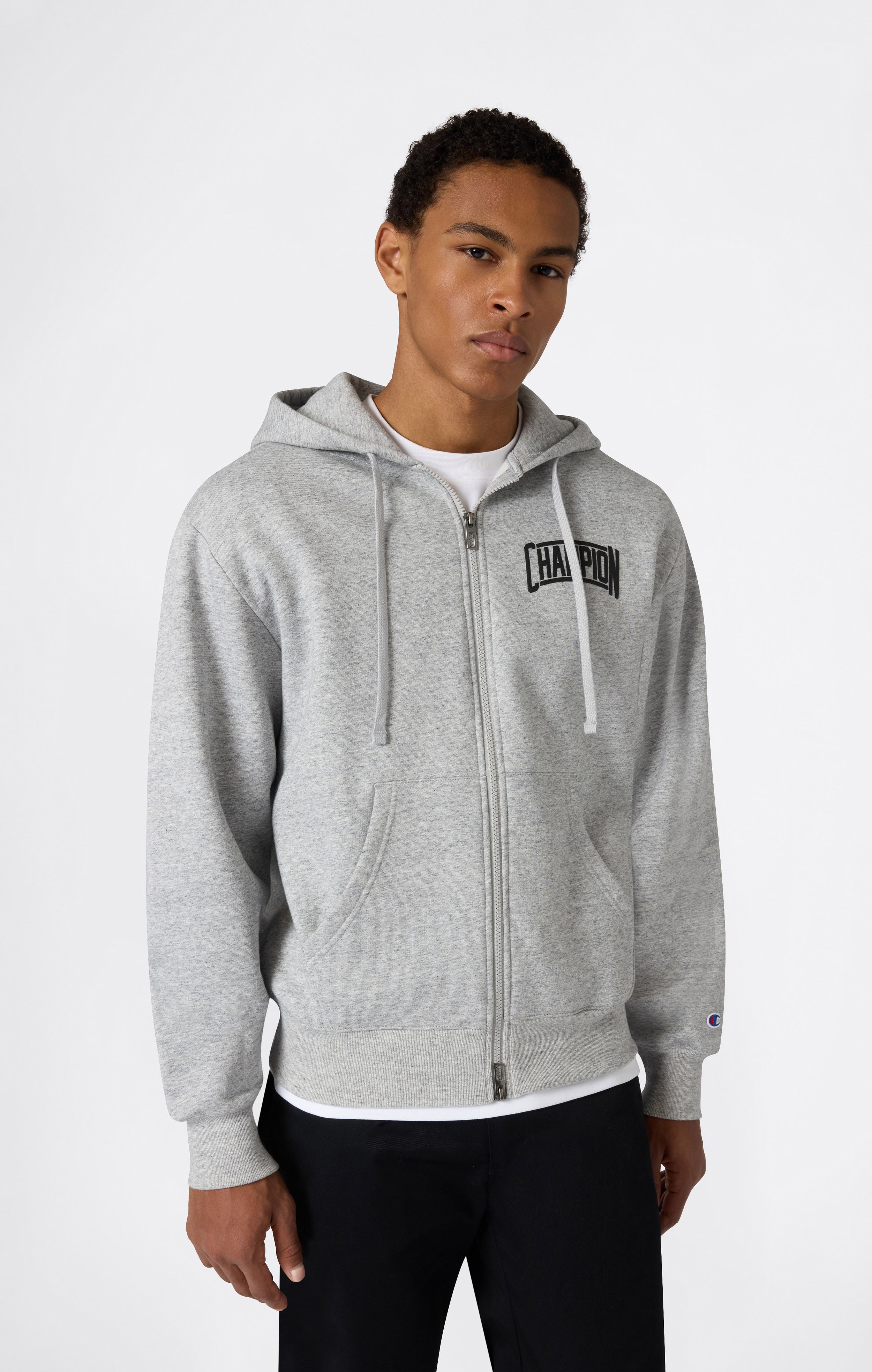 Felpa Con Cappuccio Con Zip Intera, Interno Felpato e Logo Puff Print Da Uomo