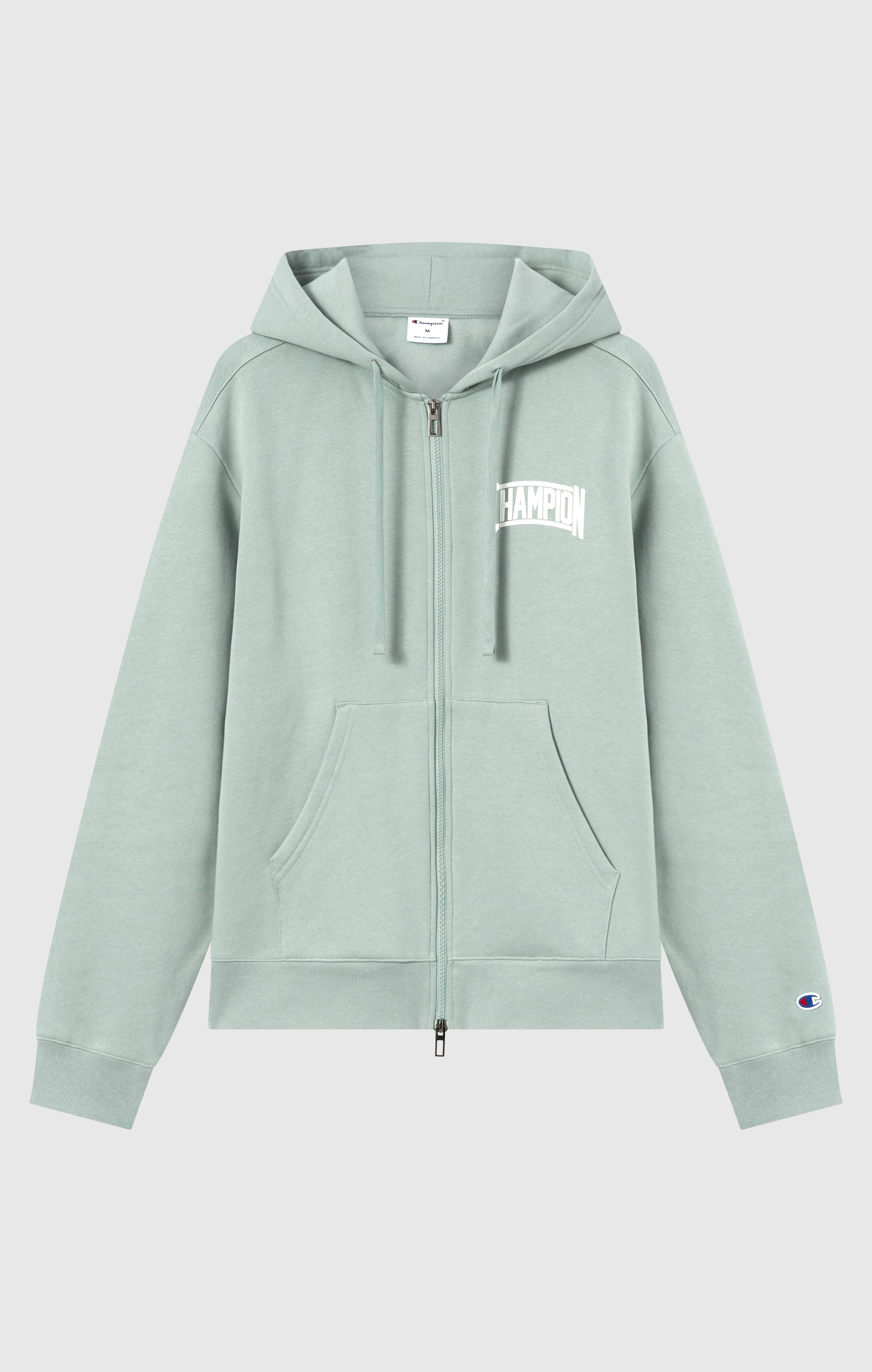 Men’s Hooded Full Zip Sweatshirt With Brushed Interior And Puff Print Logo