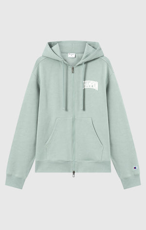 Men’s Hooded Full Zip Sweatshirt With Brushed Interior And Puff Print Logo