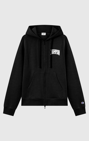 Men’s Hooded Full Zip Sweatshirt With Brushed Interior And Puff Print Logo