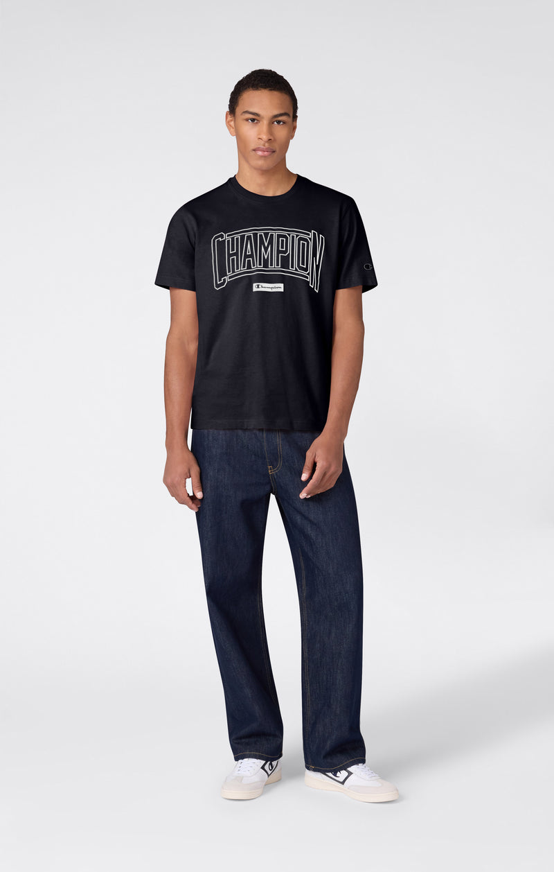 Rundhals-T-Shirt Mit Puff-Print-Logo Für Herren