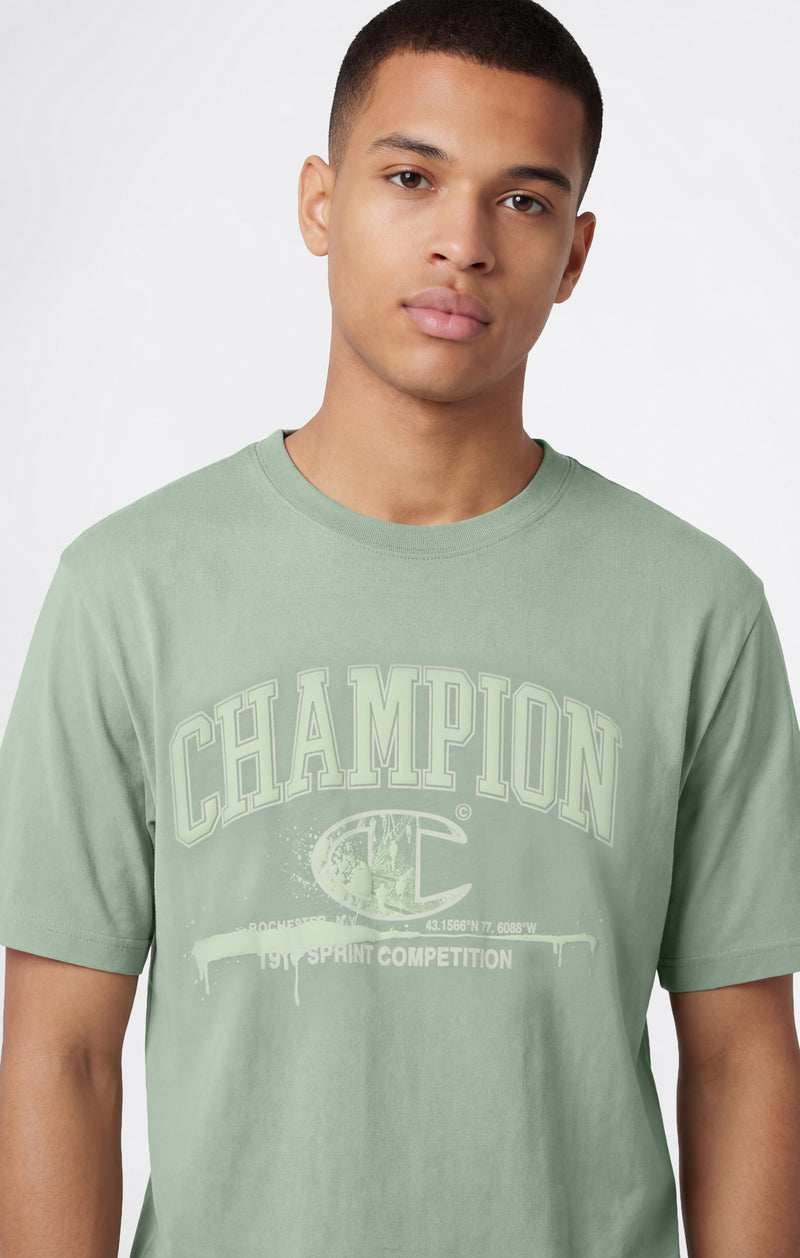 Rundhals-T-Shirt Mit Puff-Print-Grafik Für Herren