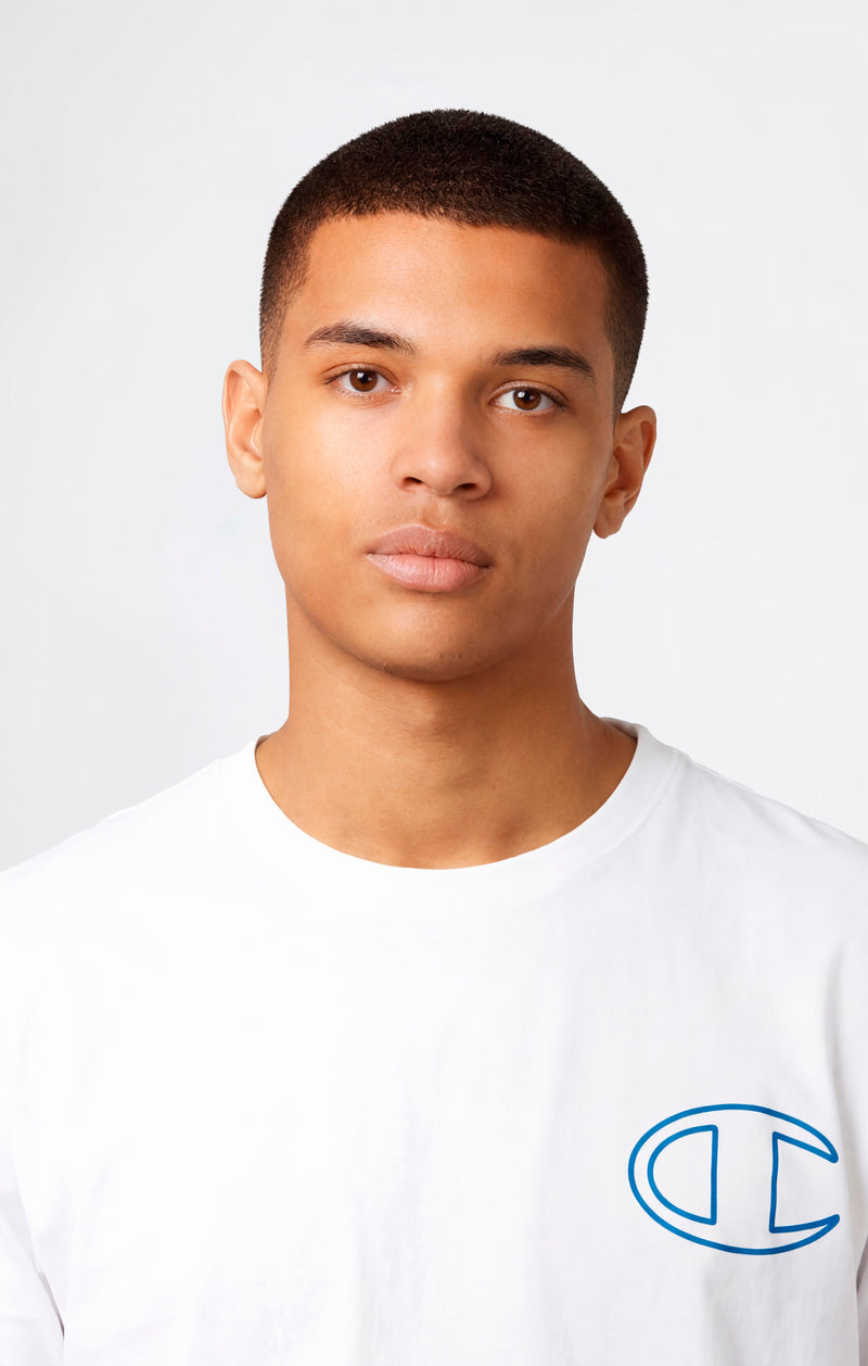 Rundhals-T-Shirt Mit Puff-Print-Grafik Für Herren