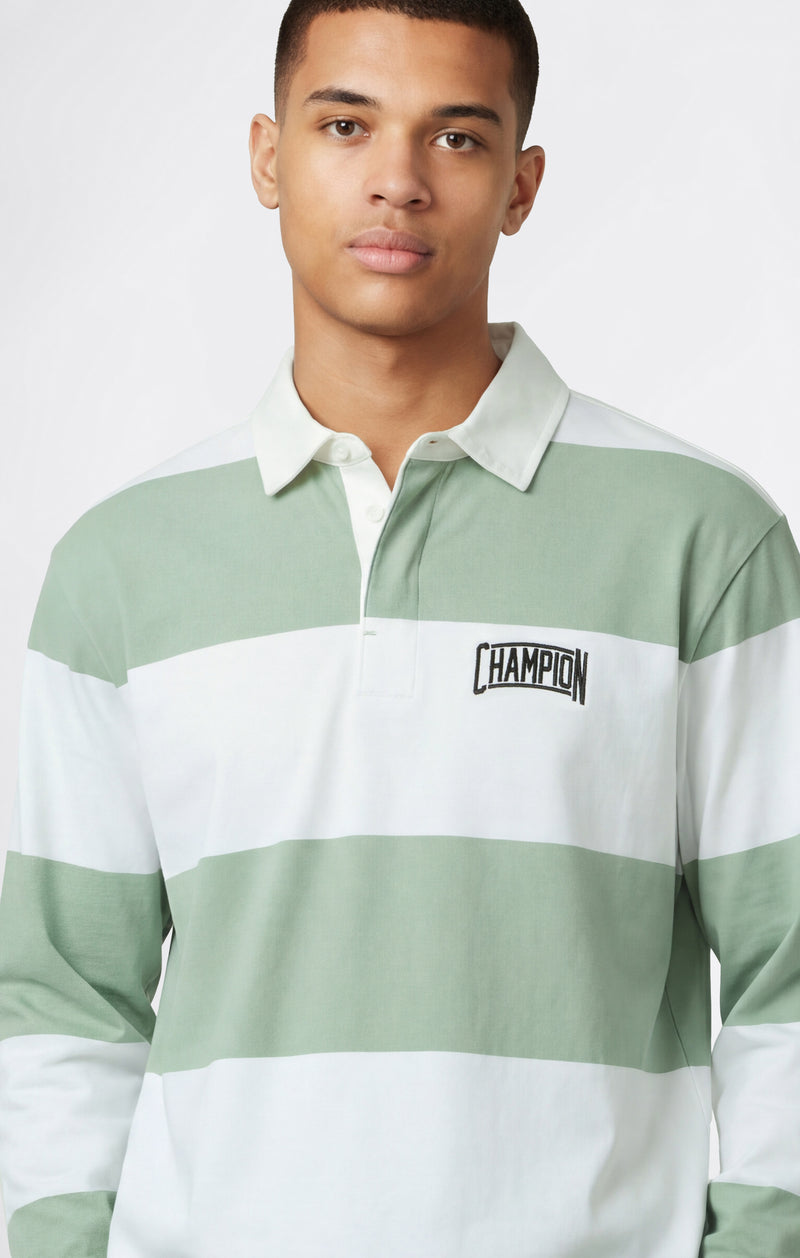 Polo a Righe in Jersey Pesante Da Uomo