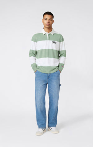 Polo a Righe in Jersey Pesante Da Uomo