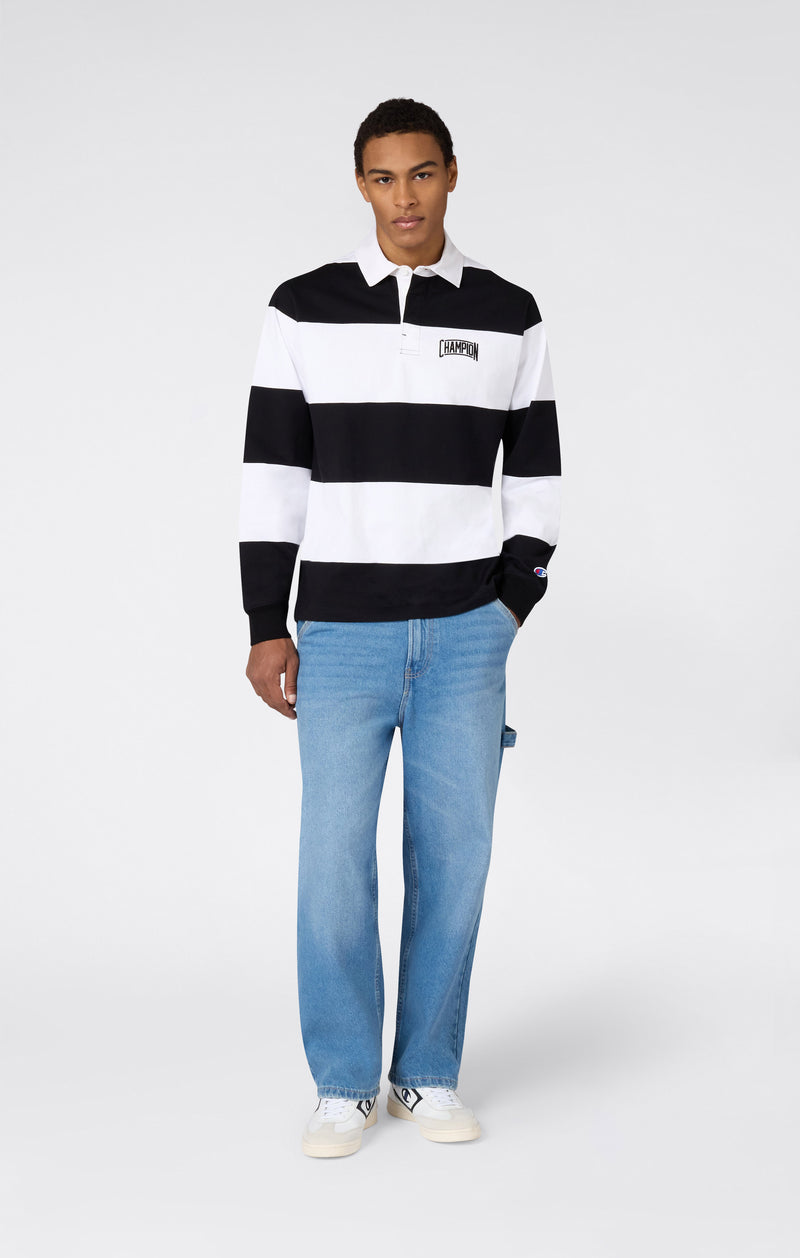 Polo a Righe in Jersey Pesante Da Uomo