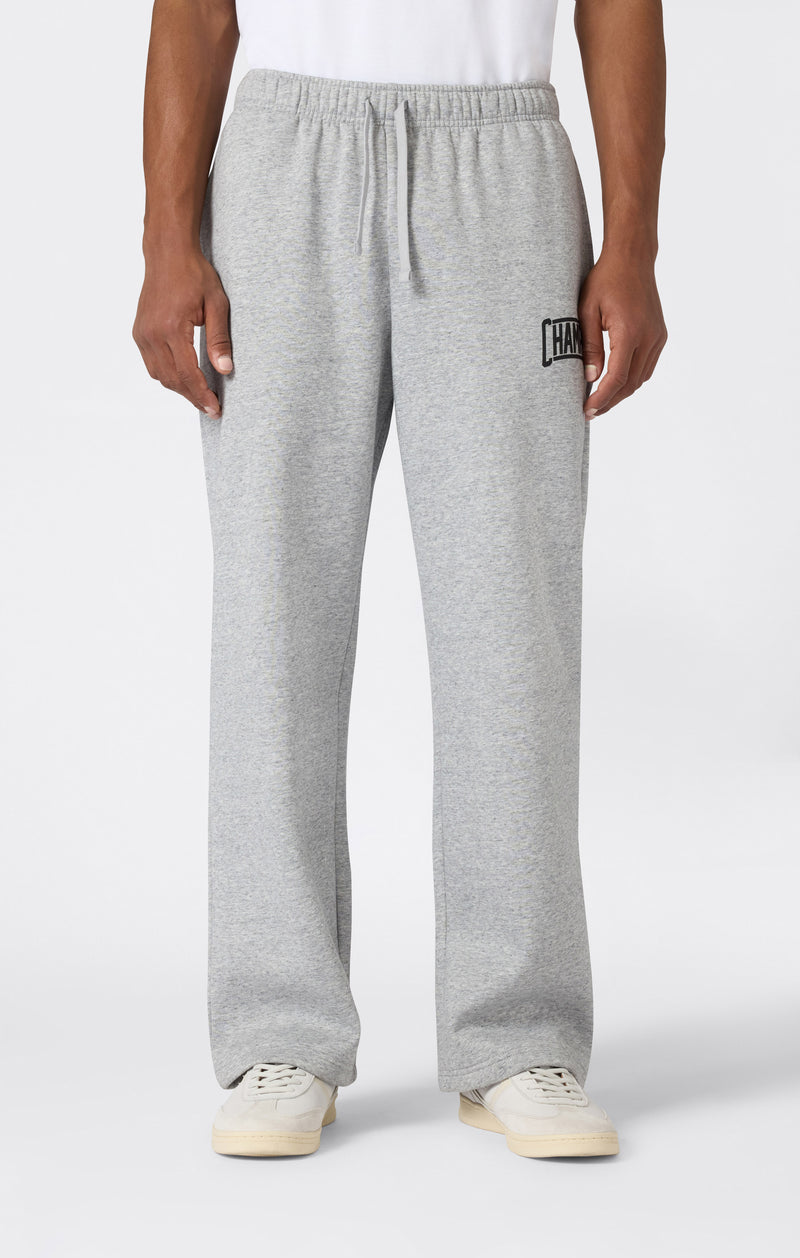 Men’s Straight Hem Pants With Brushed Interior And Puff Print Logo