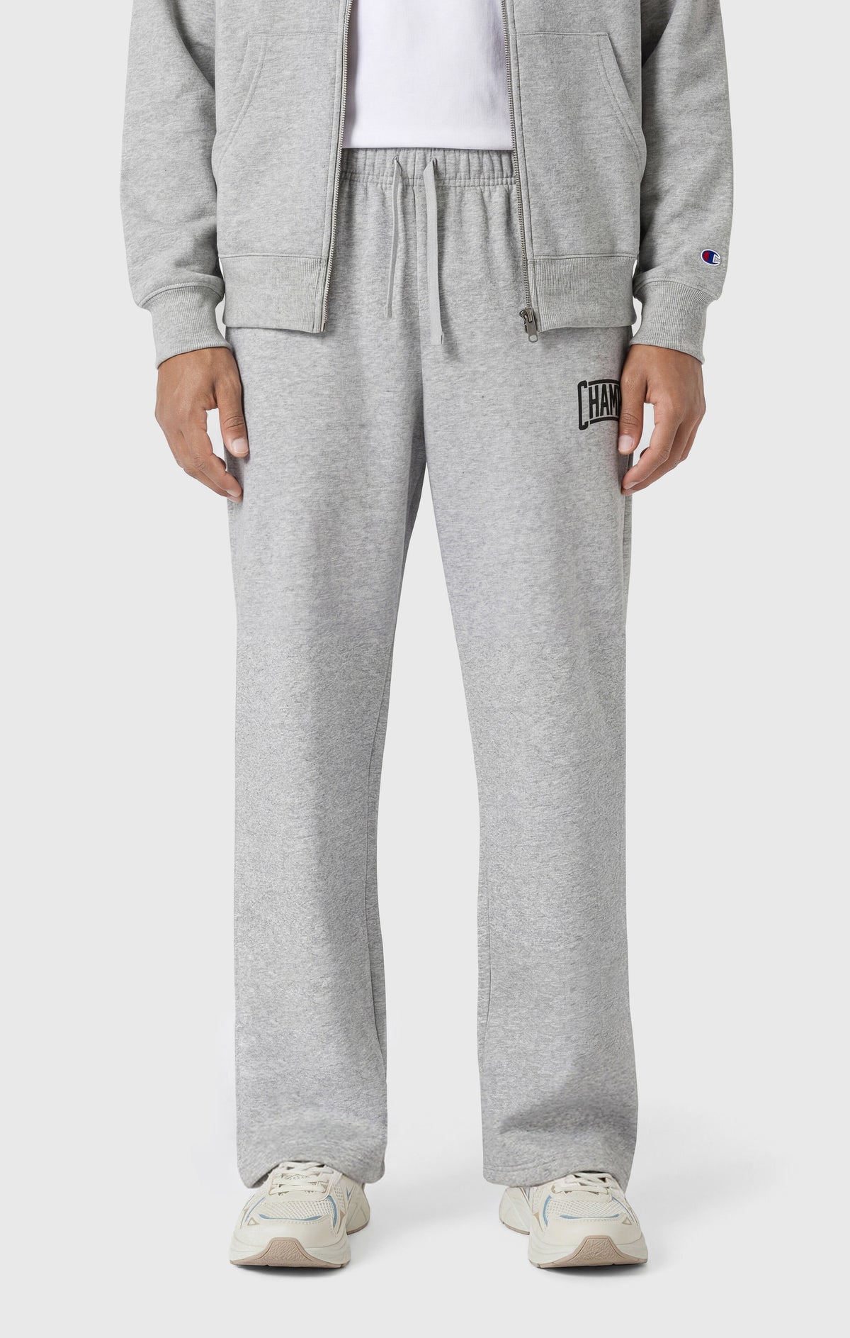Men’s Straight Hem Pants With Brushed Interior And Puff Print Logo