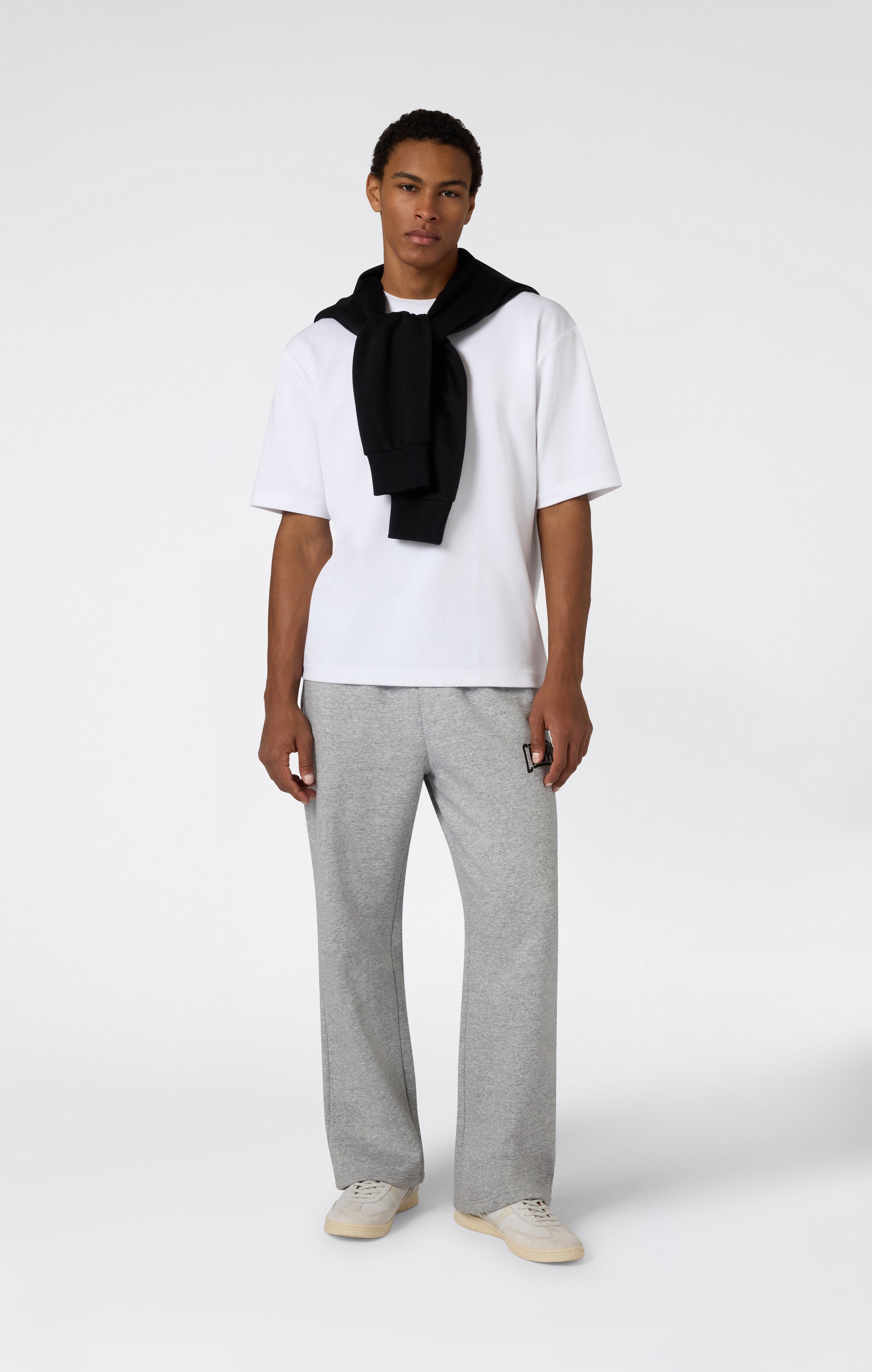 Men’s Straight Hem Pants With Brushed Interior And Puff Print Logo