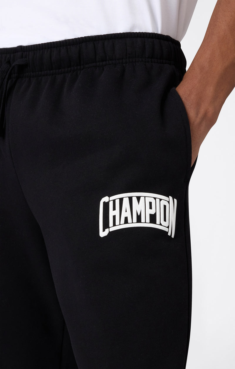 Men’s Straight Hem Pants With Brushed Interior And Puff Print Logo