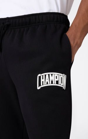 Men’s Straight Hem Pants With Brushed Interior And Puff Print Logo