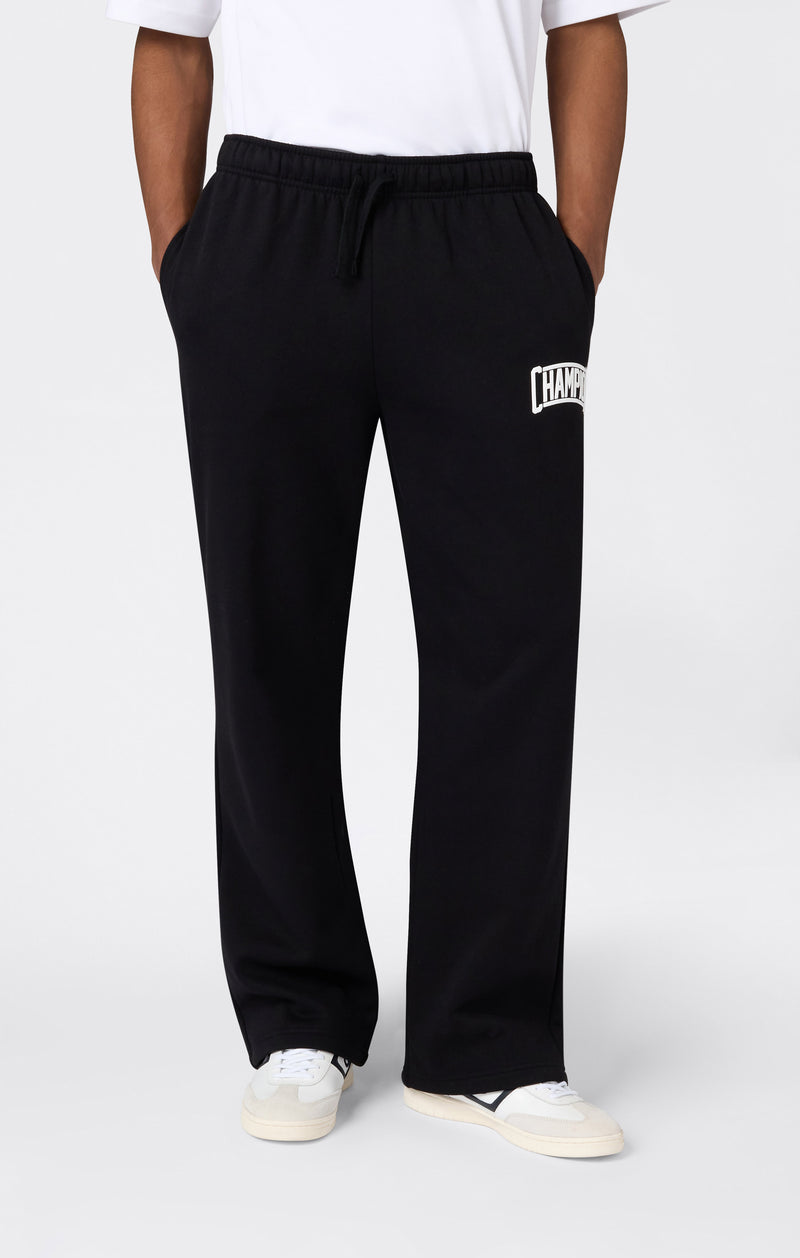Men’s Straight Hem Pants With Brushed Interior And Puff Print Logo