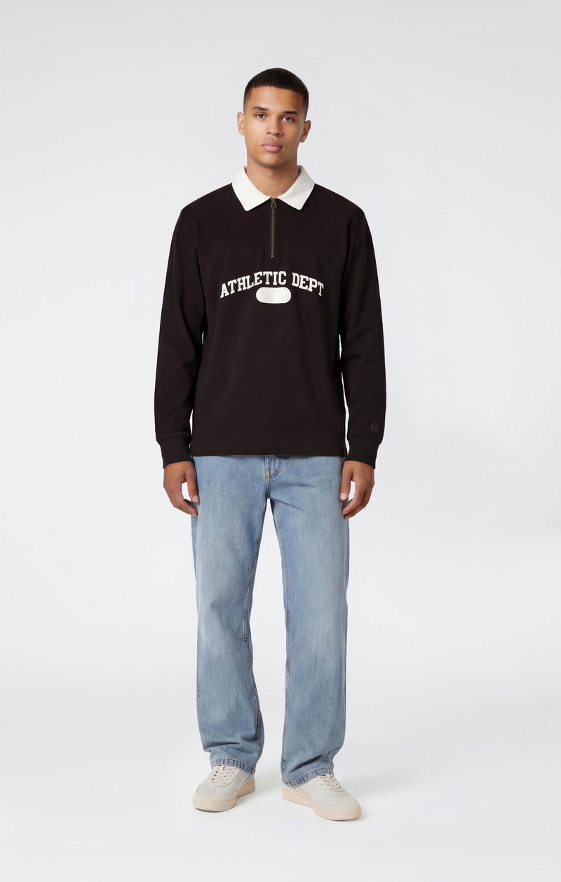 Herren Langarm-Poloshirt mit Halbem Reißverschluss Time Capsule