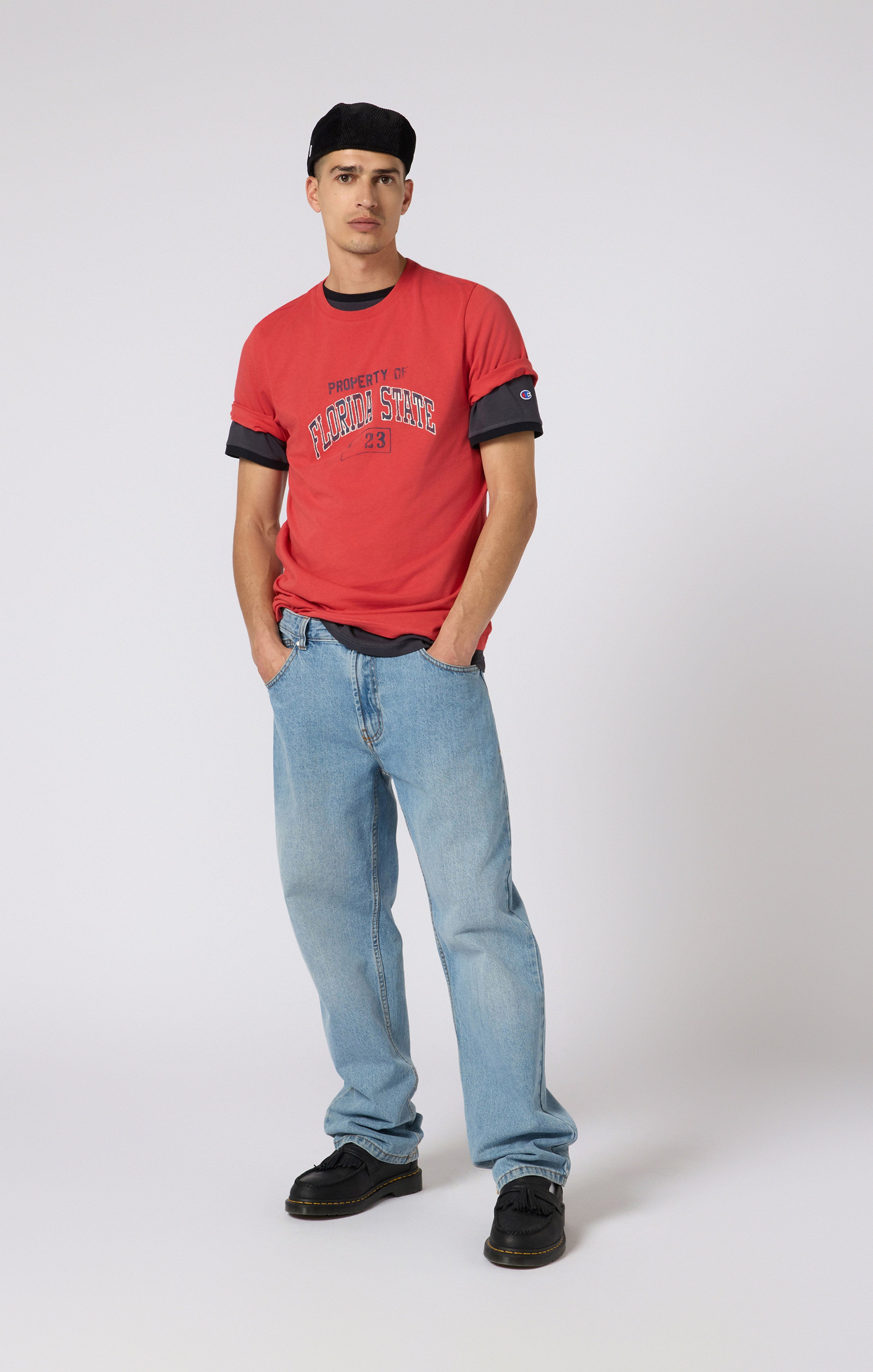 T-shirt Girocollo con Grafica Da Uomo