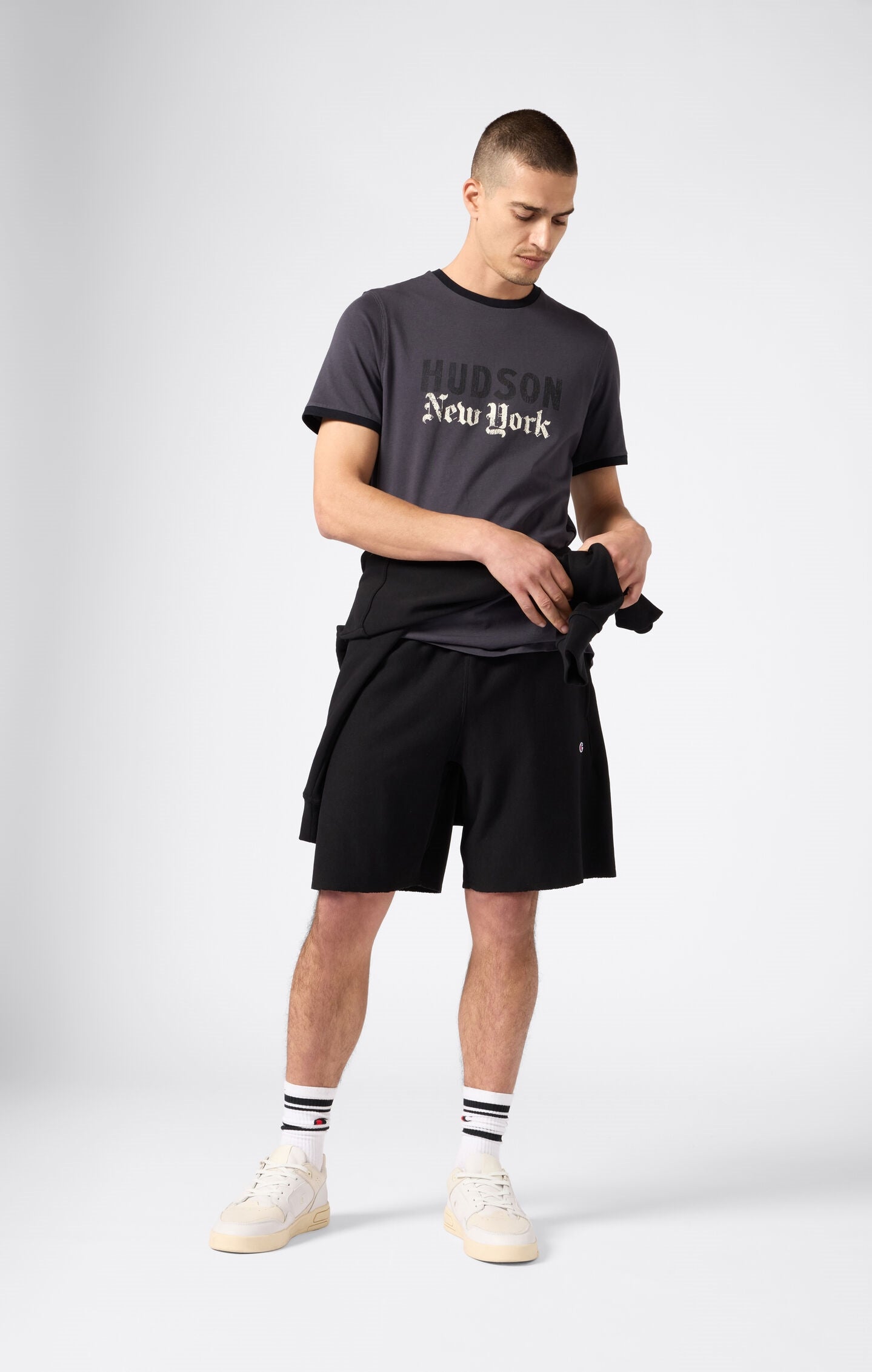 T-shirt girocollo Con Grafica e Bordi A Contrasto Da Uomo