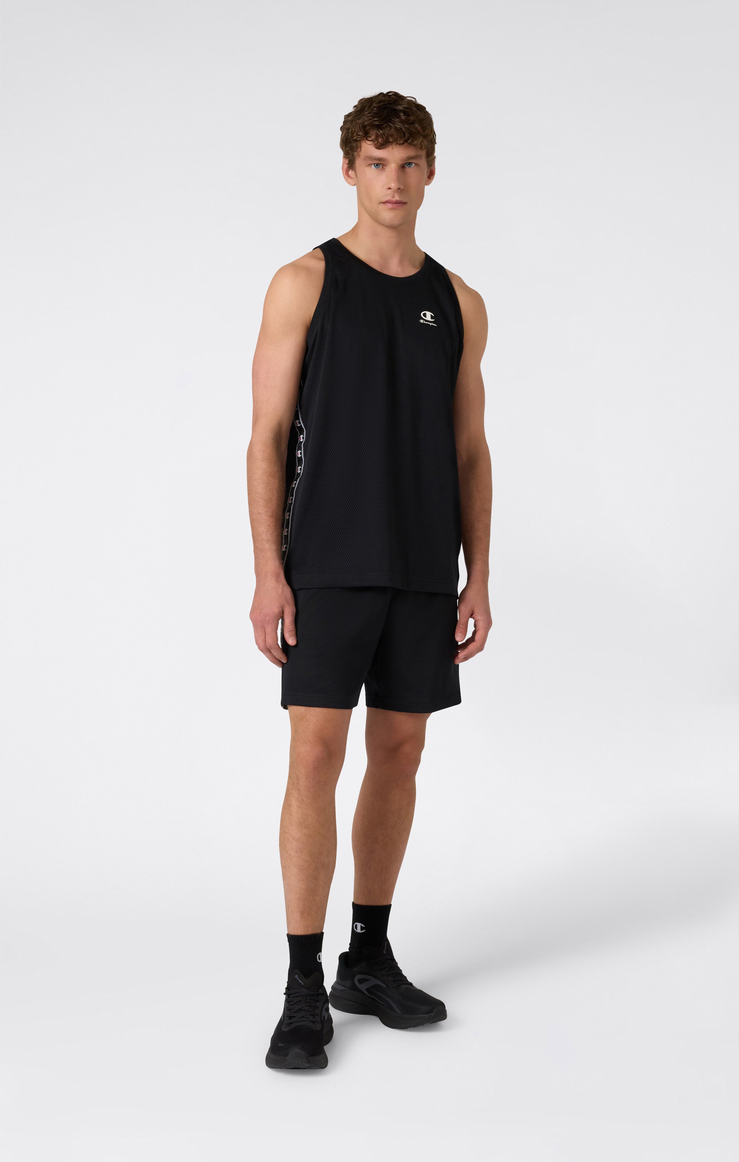 Men’s Mesh Tape Logo Bermuda Shorts