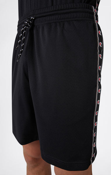 Herren Mesh Bermuda Shorts mit Tape Logo