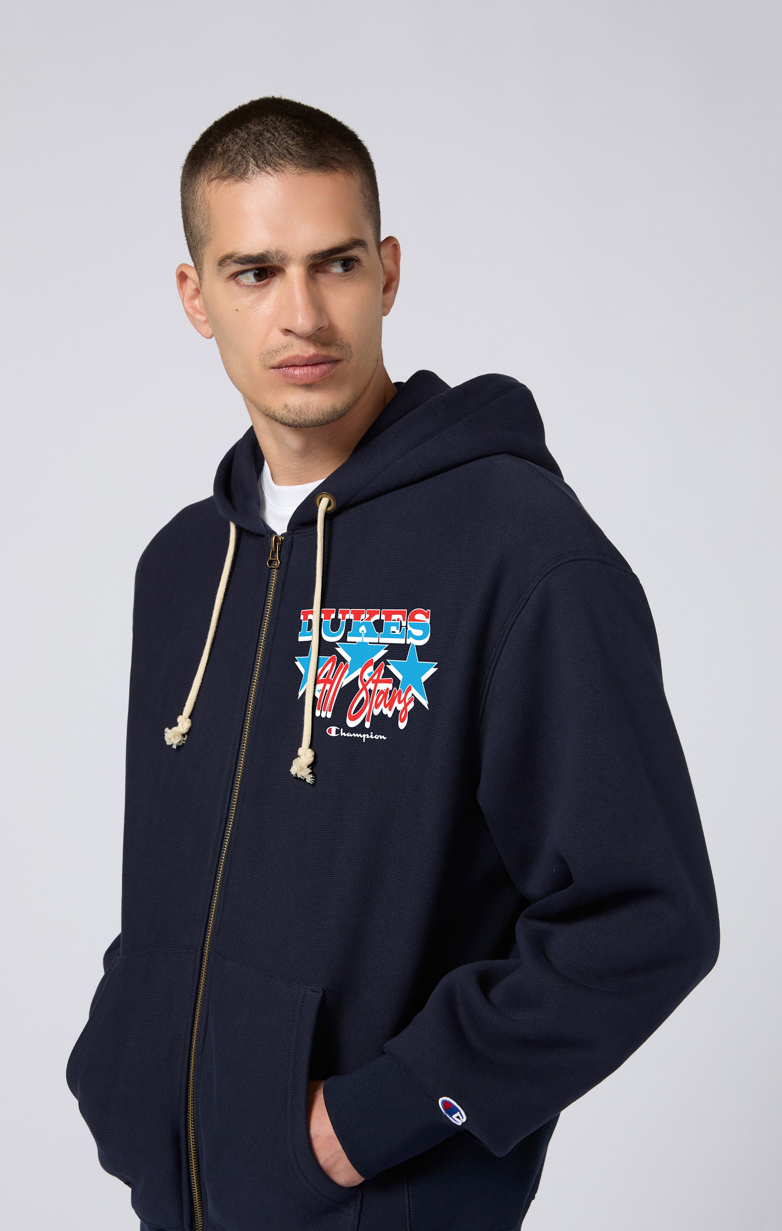 Reverse Weave Men's Fleece Zip Up Hoodie Dukes Cupboard x Champion