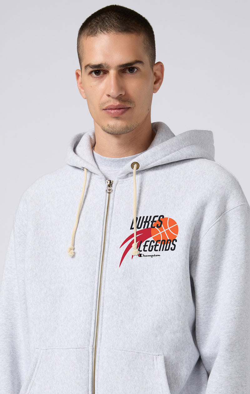 Felpa in Reverse Weave con cerniera e cappuccio Champion x Dukes Cupboard
