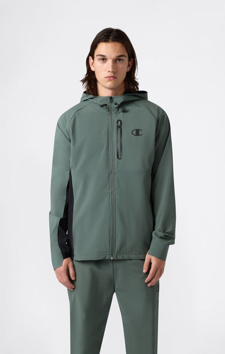 Track Top à Capuche en Nylon Stretch Woven pour Homme Slim Fit