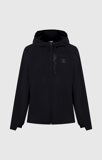Men’s Stretch Woven Nylon Hooded Track Top Slim Fit