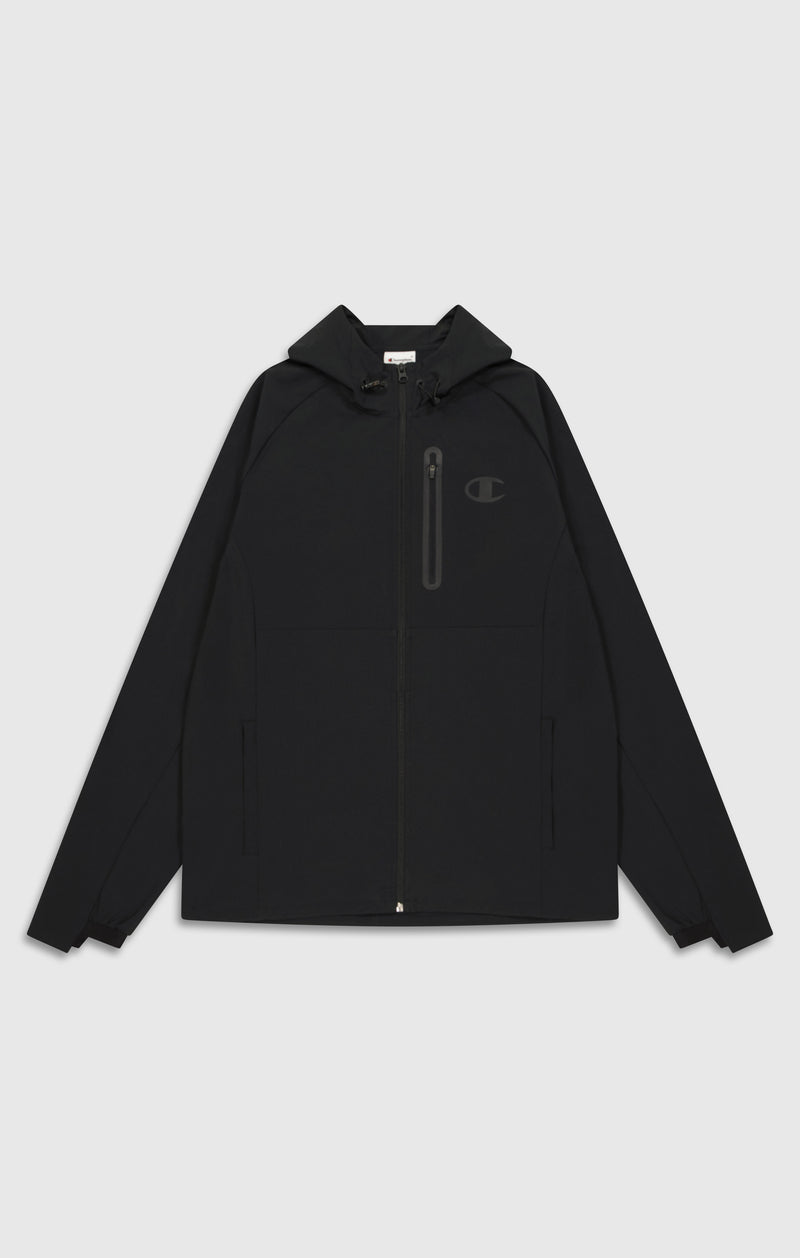 Men's Slim Fit Stretch Woven Nylon Hooded Jacket