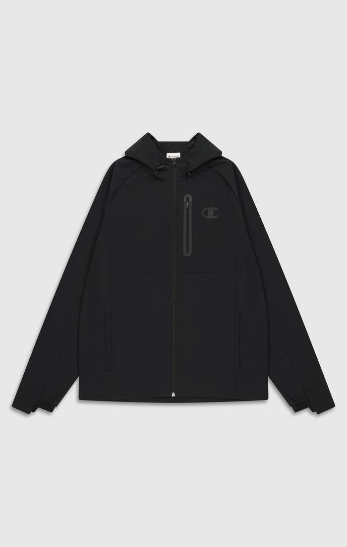 Herren Slim Fit Stretch-Woven Nylon Jacke mit Kapuze