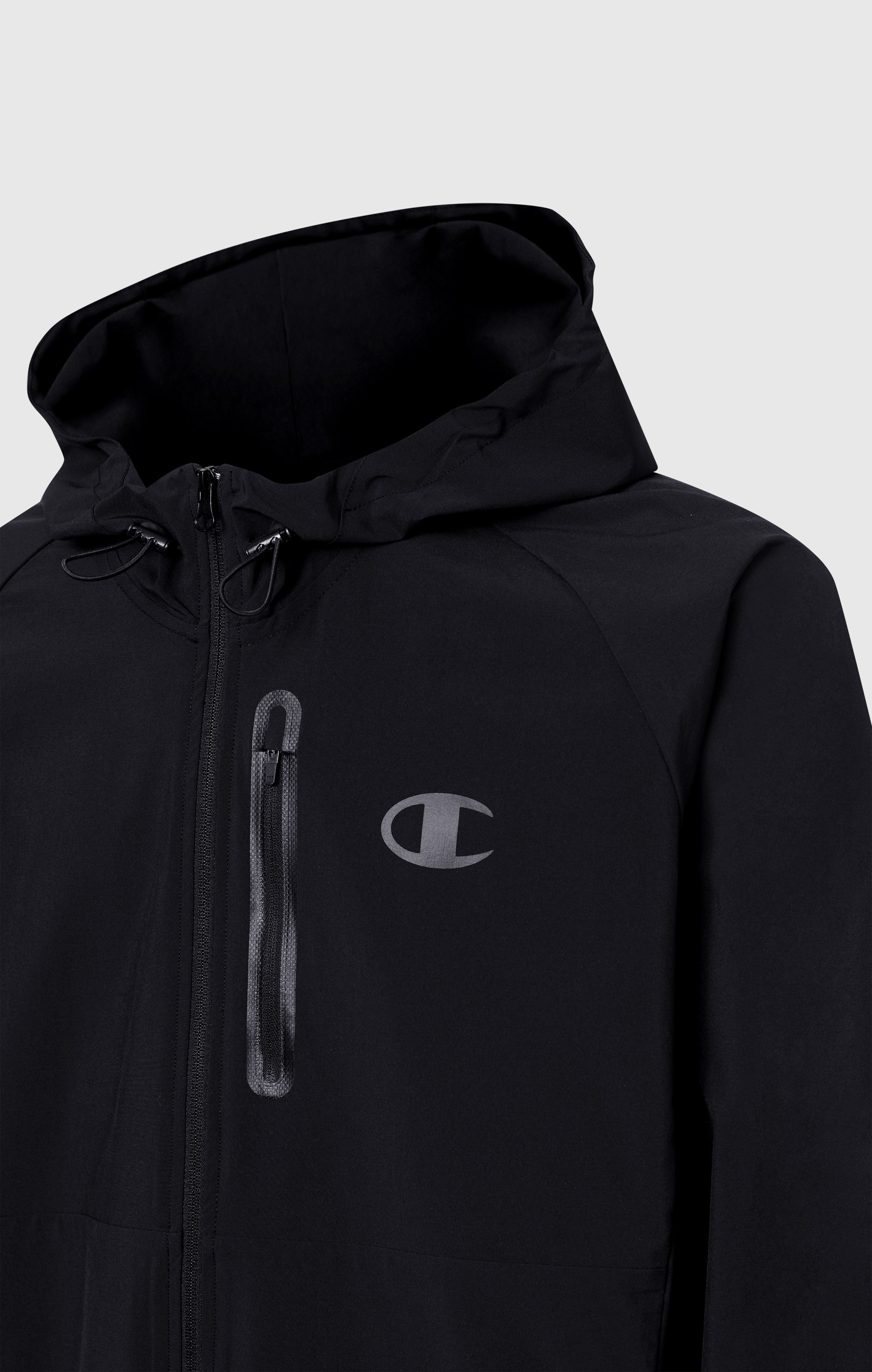 Track Top con Capucha de Nailon Stretch Woven para Hombre Slim Fit