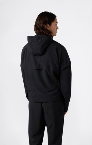 Herren-Tracktop aus Stretch Woven Nylon mit Kapuze Slim Fit